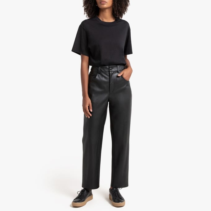 Pantalon droit 5 poches en simili
