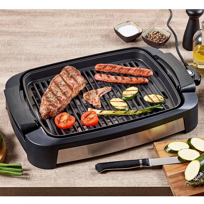Grill de table gta440 noir Simeo | La Redoute Gril viande SIMEO GTA440 | E.Leclerc High Tech