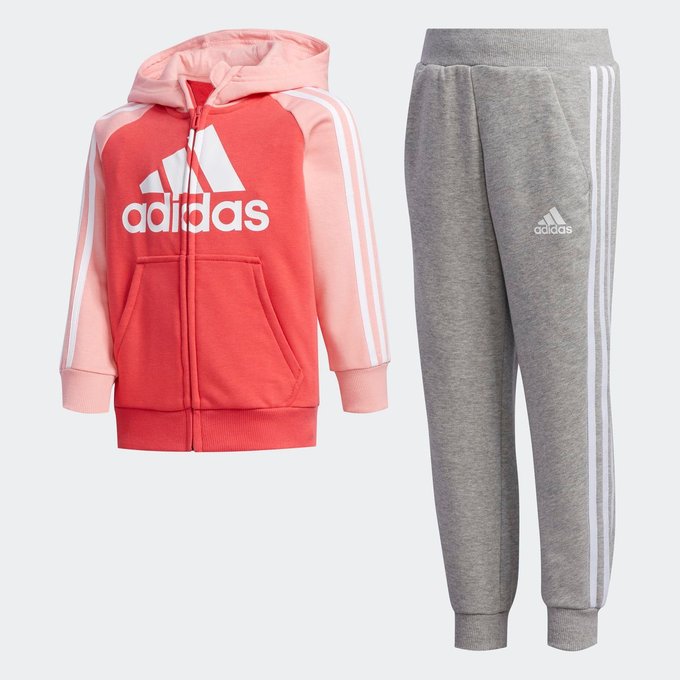 survetement noir et rose adidas