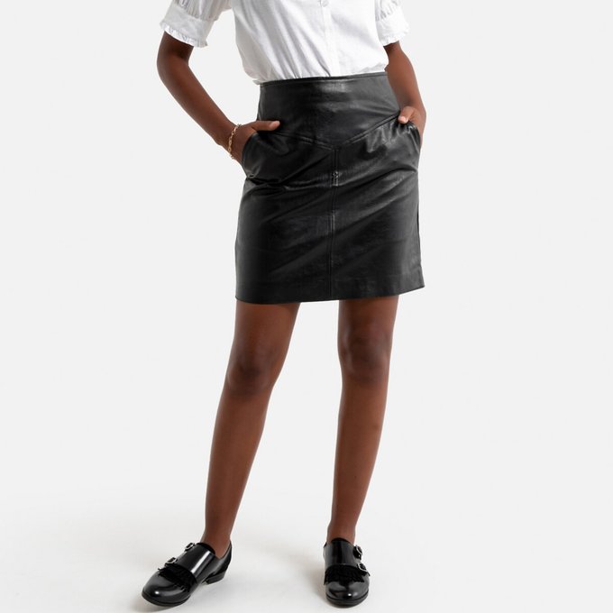 pepe jeans leather skirt