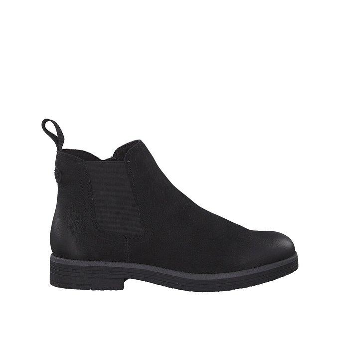 tamaris black leather ankle boots