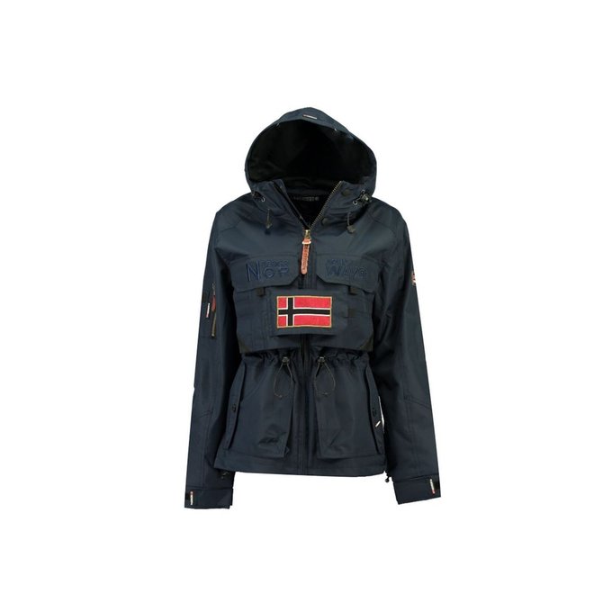 Veste coupe vent passe tête à capuche butcheta Geographical Parka passe tête à capuche bulbeuse marine Geographical