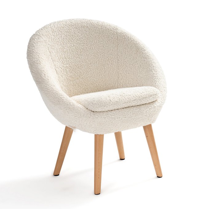 Fauteuil boule à bouclettes jimi ecru La Redoute Interieurs Fauteuil boule à bouclettes jimi ecru La Redoute Interieurs