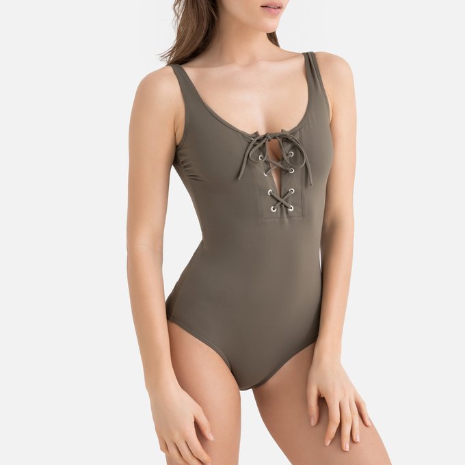 khaki green swimsuit