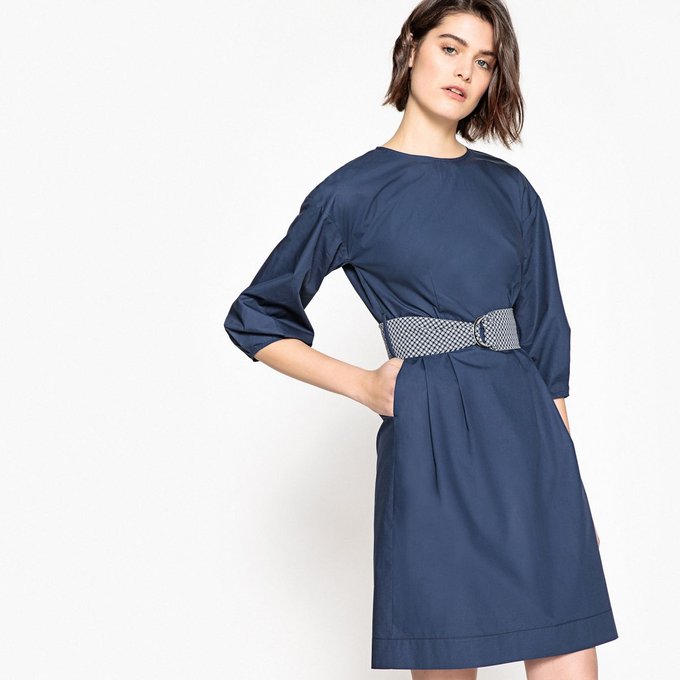 La Redoute Collections Robe Denim Boutonnée, Avec Ceinture La Redoute Collections Robe Denim Boutonnée, Avec Ceinture