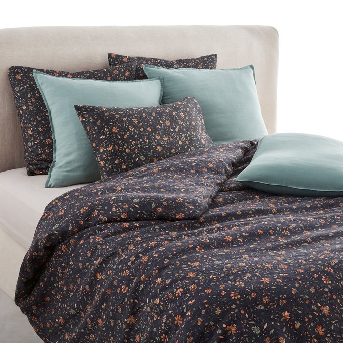 Bohemian Linen Duvet Cover Blue Print Am Pm La Redoute