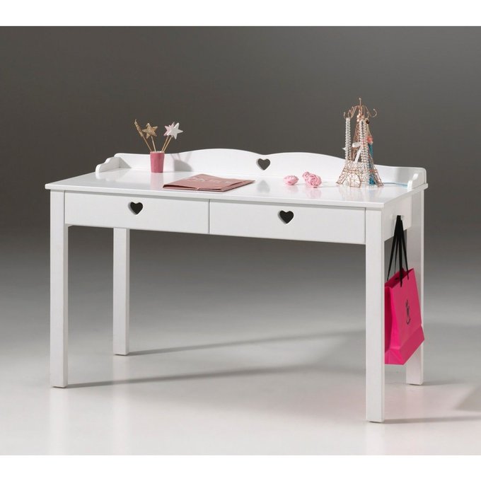 Bureau Avec Petits Coeurs Blanc Terre De Nuit La Redoute