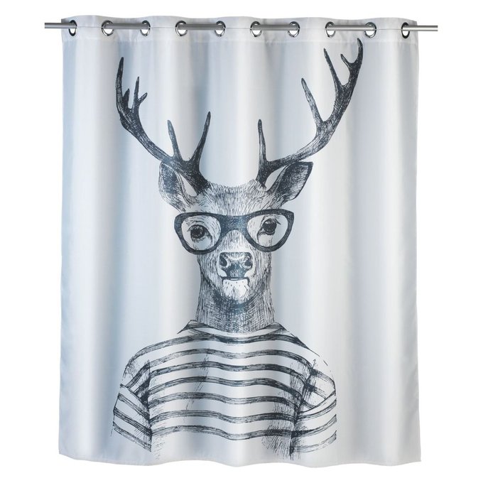 Rideau De Douche Anti Moisissure Cerf Polyester 180 X 200 Cm