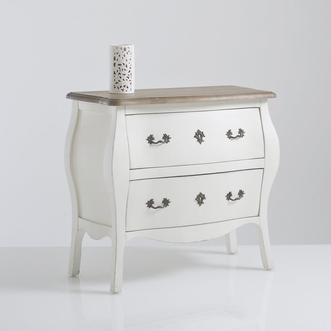 Trianon 2 Drawer Classic Chest In Pine Oak White La Redoute
