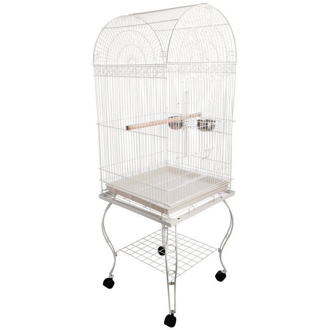 Volière Cage à Oiseaux Design 54l X 54l X 153h Cm Blanc - 