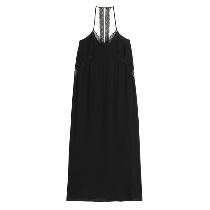 Vestido comprido de alças finas