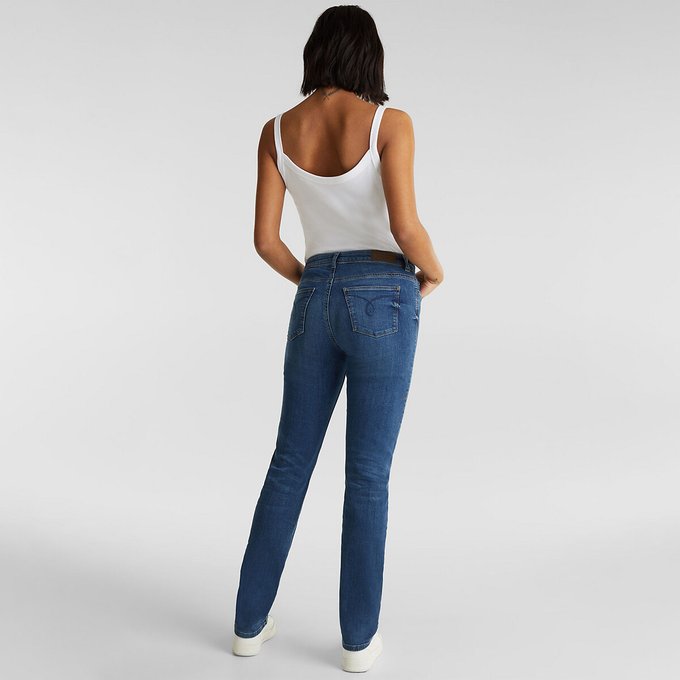 Regular fit straight jeans faded denim 