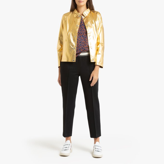 Kort metallic jasje met drukknopen leeb goudkleur Bellerose Kort metallic jasje met drukknopen leeb goudkleur Bellerose