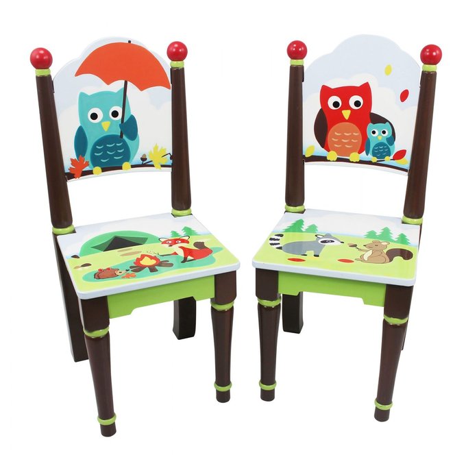 Lot de 2 chaises enfant en bois enchanted woodland bleu Lot de 2 chaises enfant en bois enchanted woodland bleu