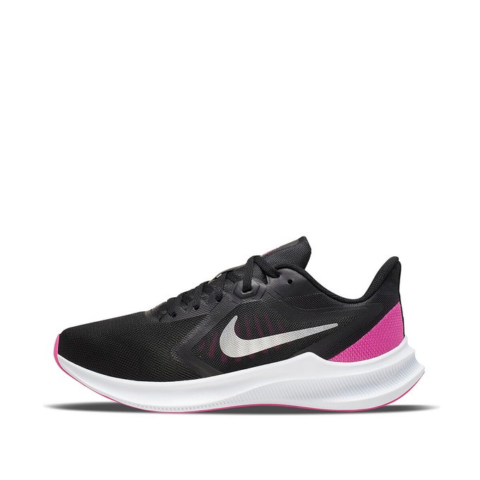 black white and pink nike trainers