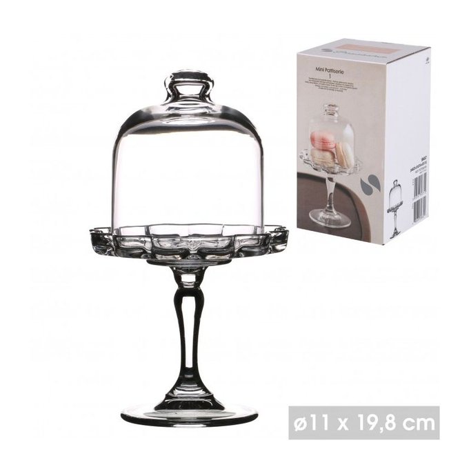 Mini Presentoir A Patisserie Sur Pied Rond En Verre Transparent Avec Cloche En Verre Transparent Wadiga La Redoute