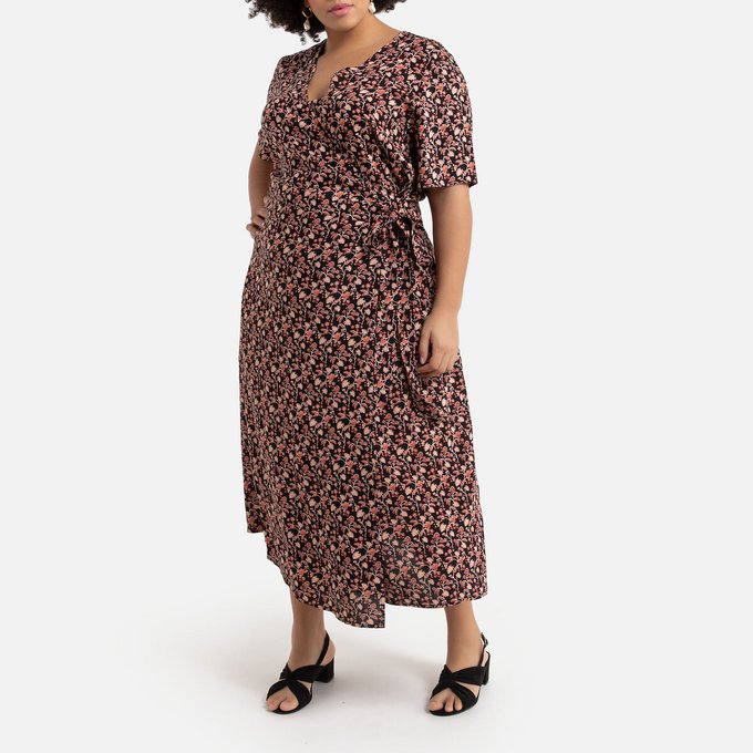 short sleeve floral print maxi dress