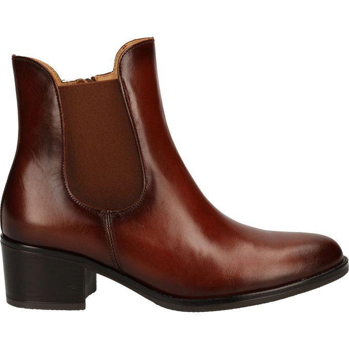 bottine femme marron cuir et textile bottine femme marron cuir et textile