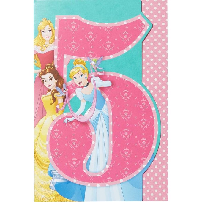 Carte Anniversaire 5 Ans Princesses Disney Multicolore Draeger La Carterie La Redoute