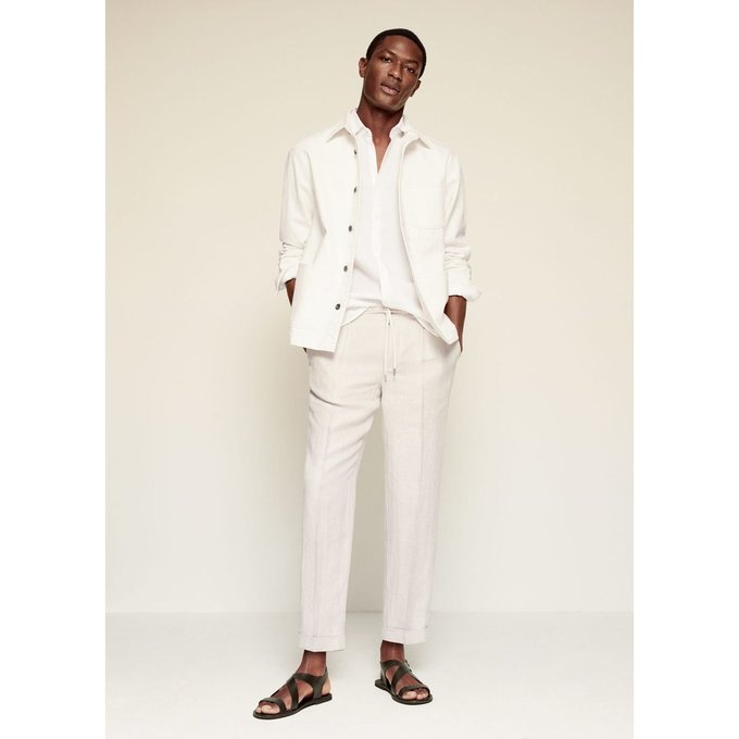 Acheter Pantalon d'été en coton et lin uni pour hommes, nouveau Style et à  la mode