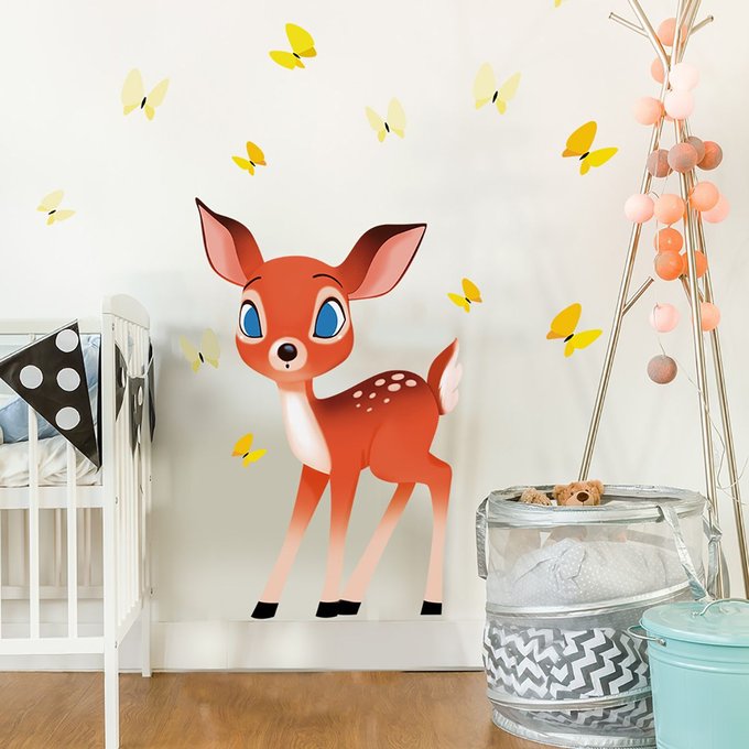 Stickers Faon Et Papillons Marron Acte Deco La Redoute