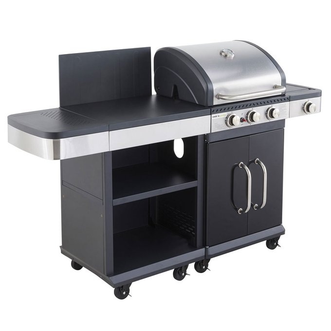 Cook'in garden barbecue au gaz fidgi 3 avec desserte noir Cook in garden | La Redoute