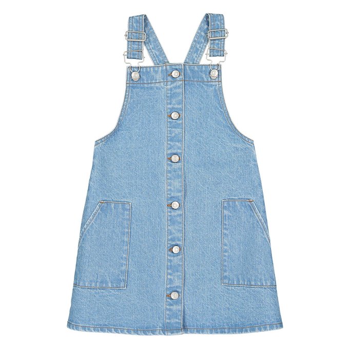 petite denim dungaree dress