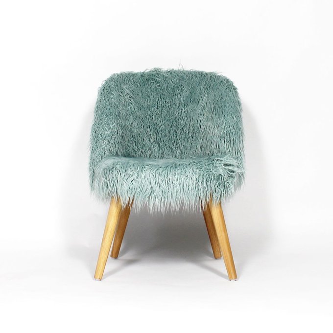 Fauteuil vintage fausse fourrure rose vert Made In Meubles Fauteuil vintage fausse fourrure rose vert Made In Meubles