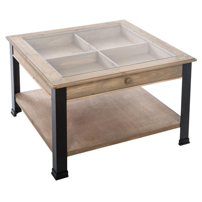 Table Basse En Verre Bhanu Bois Atmosphera La Redoute