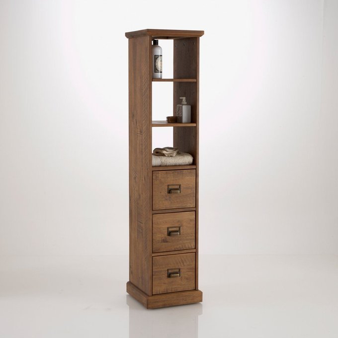 Colonne De Rangement Salle De Bain Lindley Bois Fonce Chene La
