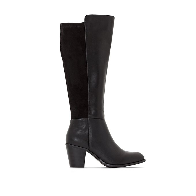 black heeled boots wide fit