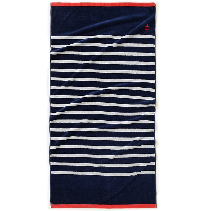 nautical stripe beach towel