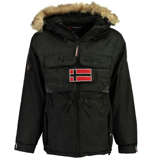 Parka à capuche bantou noir Geographical Norway | La Redoute Manteau homme en solde GEOGRAPHICAL NORWAY | La Redoute