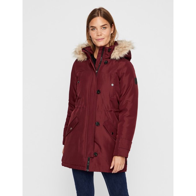 vero moda faux fur hooded parka