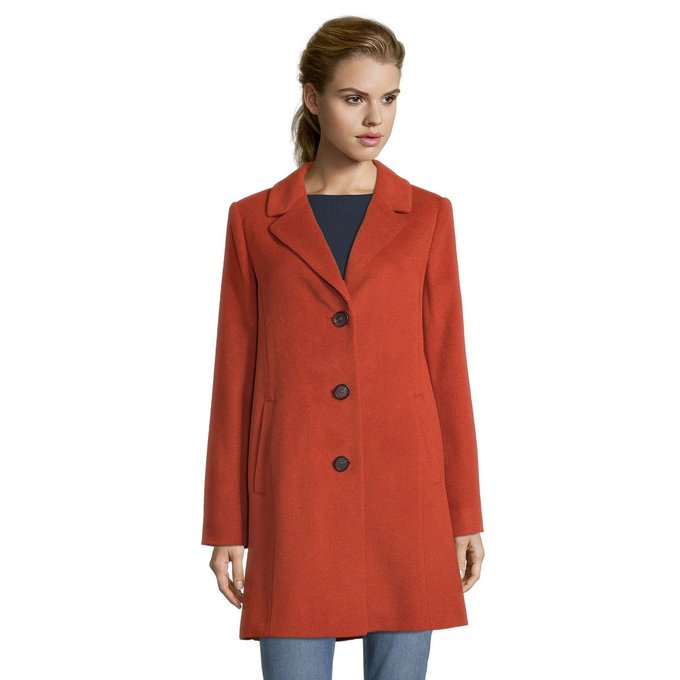 Manteau en laine fired brick Betty Barclay | La Redoute Manteau en laine noir Betty Barclay | La Redoute
