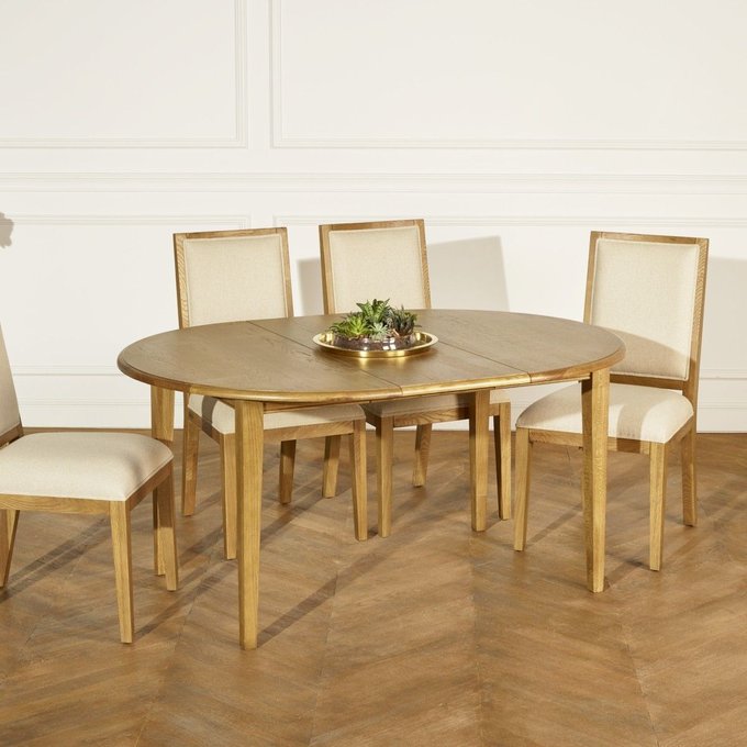 Table Ronde En Chene Avec Extension Greenville Chene Naturel Couleur Miel Robin Des Bois La Redoute