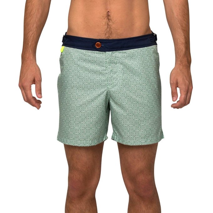 Short de bain boutonné imprimé khaki mosaic vert kaki Gili'S Short de bain boutonné imprimé khaki mosaic vert kaki Gili'S