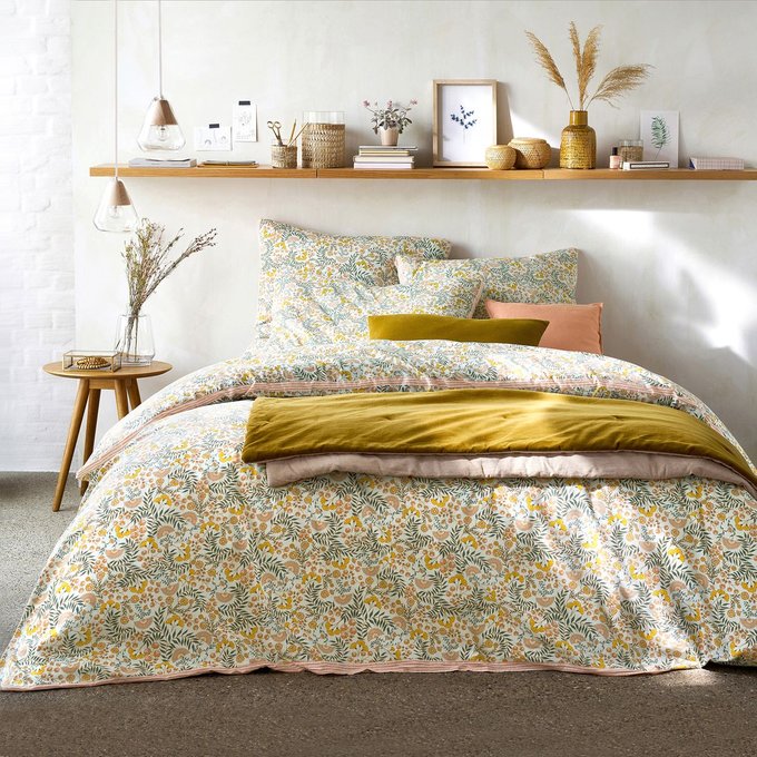 Housse De Couette Coton Lave Majari Imprime Fleurs La Redoute Interieurs La Redoute
