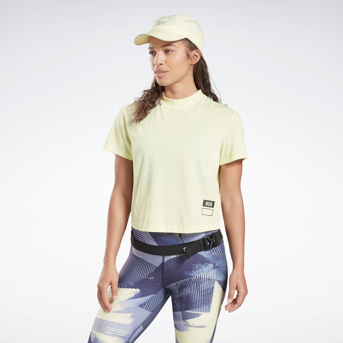 reebok t shirt femme jaune