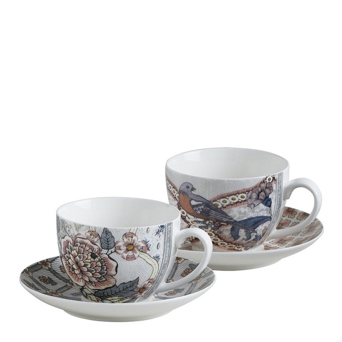 Set de 2 tasses à thé et sous tasses madame de pompadour Set tasses à café Madame de Pompadour Mathilde M