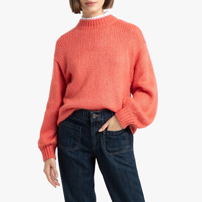 high neck chunky knit jumper