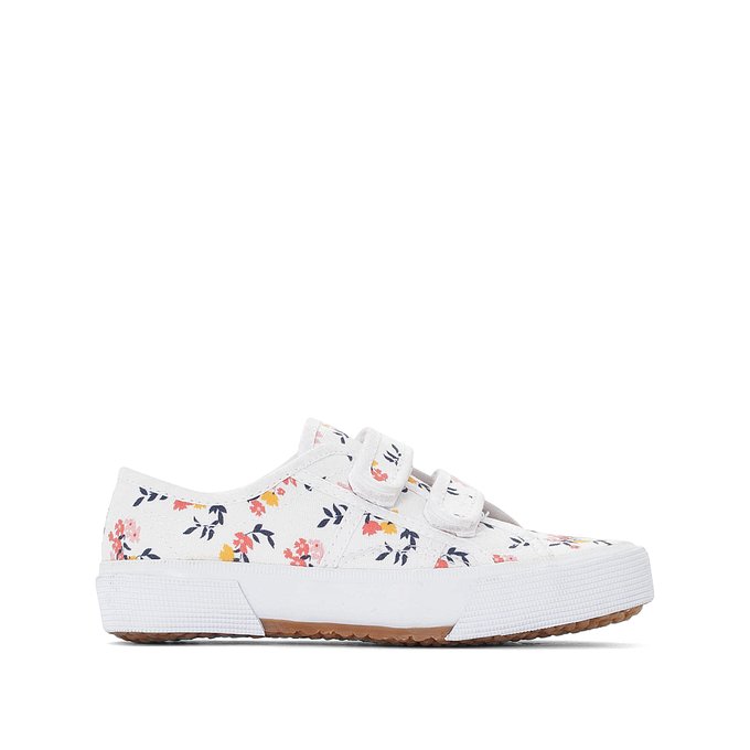 white trainers with flowers