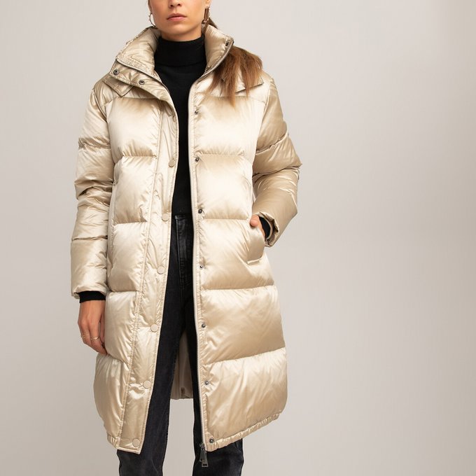 puffer long coat with hood