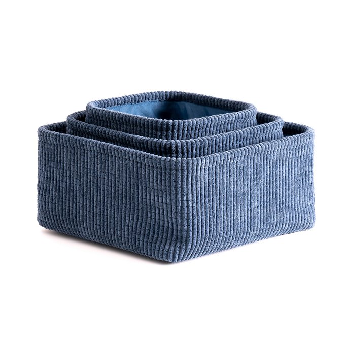 Veloudo Storage Baskets Set Of 3 Blue La Redoute Interieurs Veloudo Storage Baskets Set Of 3 Blue, Teal Storage Baskets