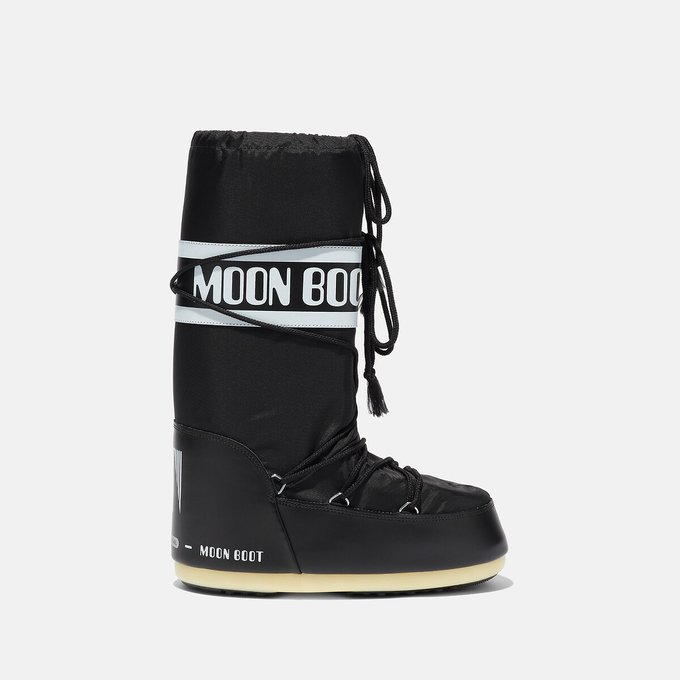 Nylon Moon Boots with Faux Fur Lining