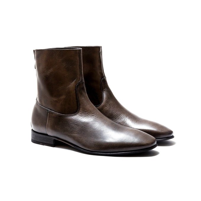 bottines cuir vieilli homme
