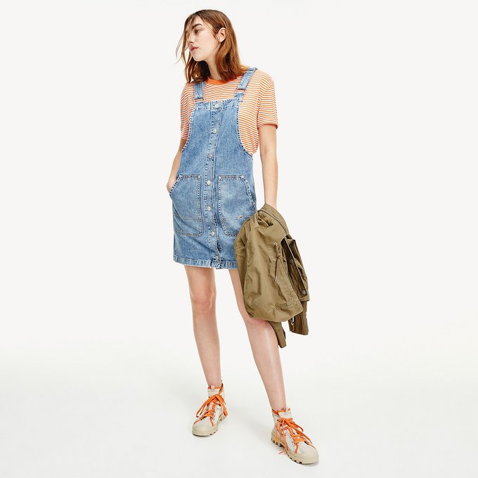 tommy jeans dungaree dress