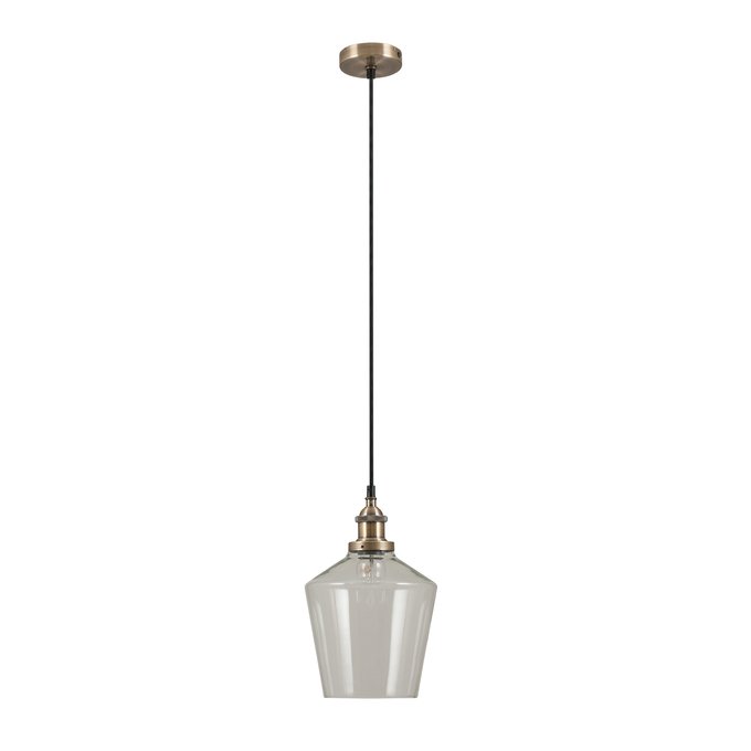 Clear Glass Cloche With Antique Brass Fittings Pendant Ceiling Light Gold So Home La Redoute - Glass Vintage Ceiling Light Fittings