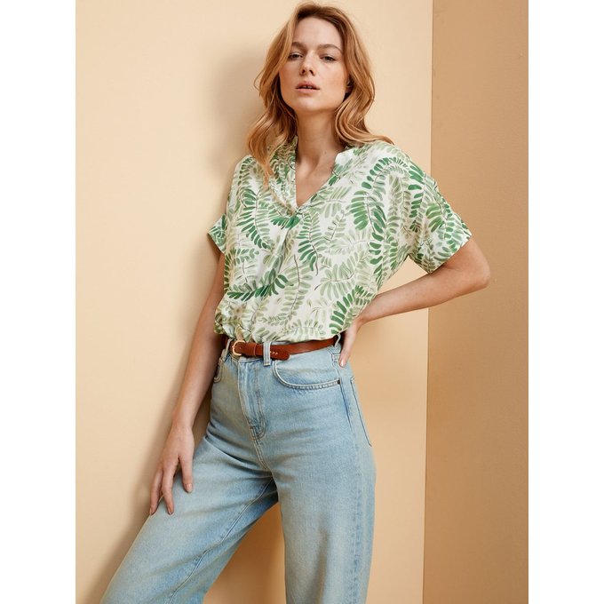 Blouse Imprime Fougeres Imprime Fougeres Cyrillus La Redoute