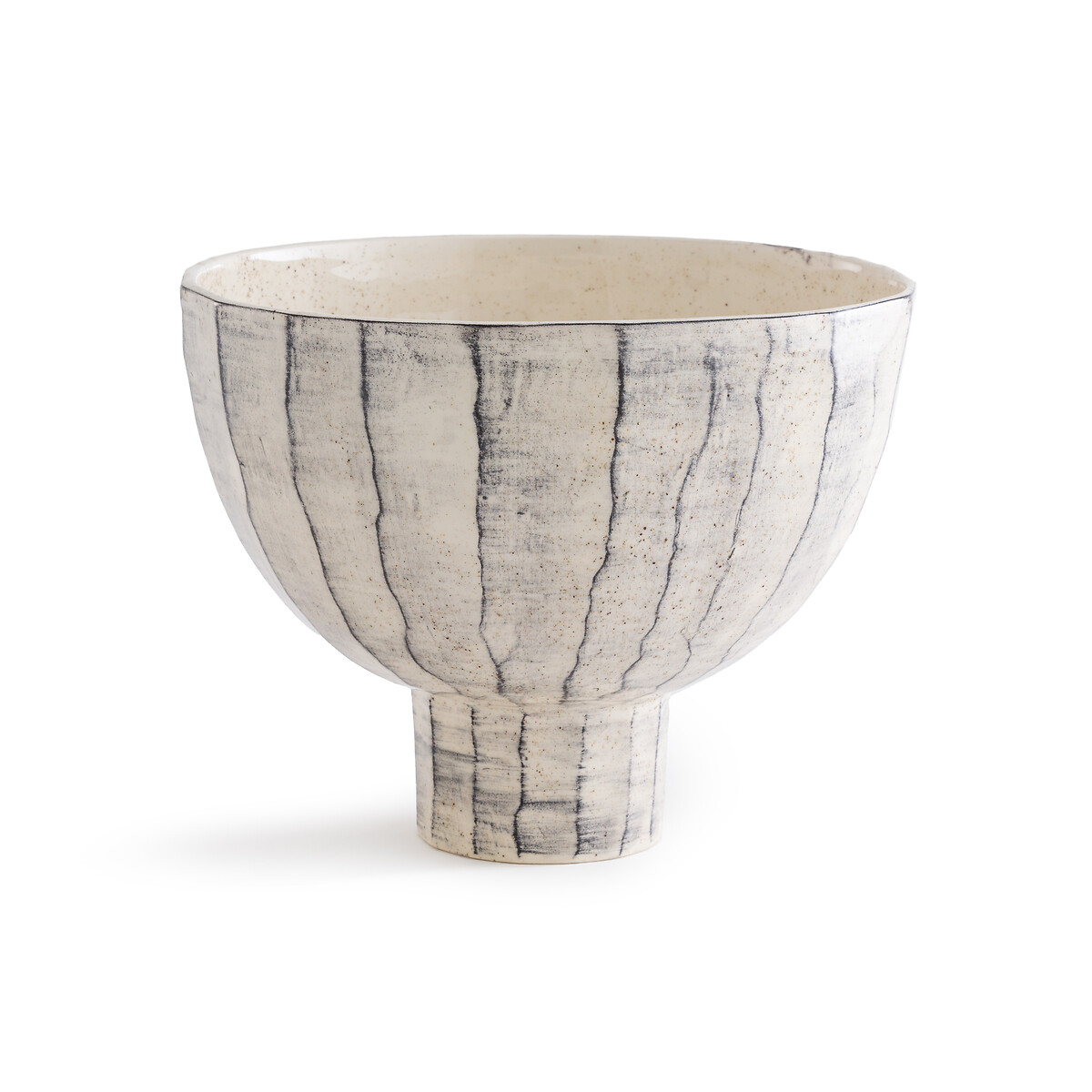 Sorilis Striped Ceramic Standing Bowl